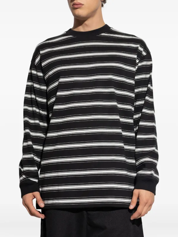 COMME des GARÇONS ストライプ長袖Tシャツ Comme Des Garçons Homme ストライプ ロングTシャツ | ブラック