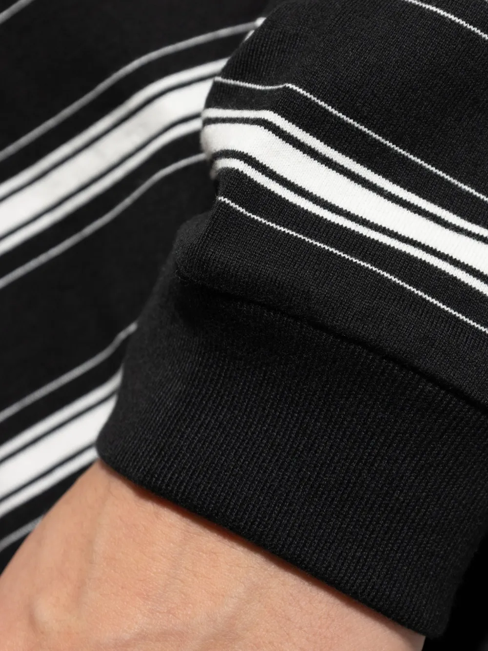 Comme des Garçons Homme Gestreept T-shirt met lange mouwen Zwart