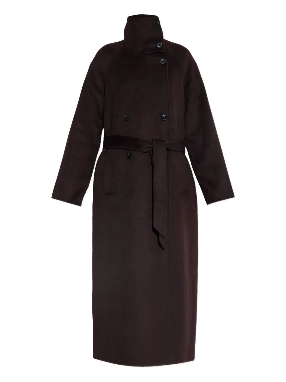 SAMSOE SAMSOE belted double-breasted coat | Brown | Image 1