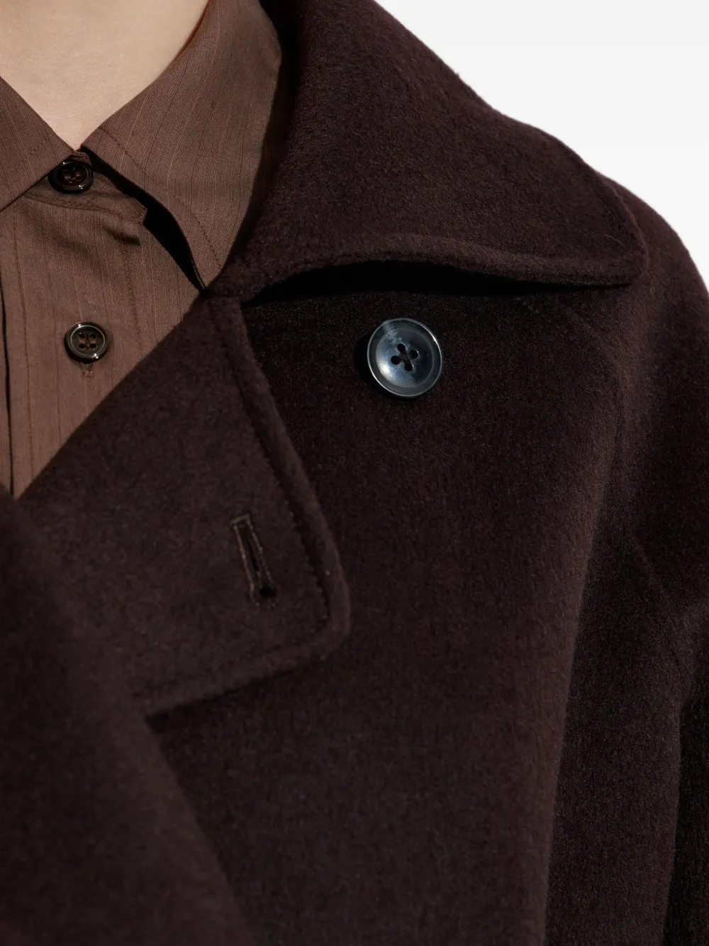 Samsoe & Samsoe Belted Double-breasted Coat In Brown