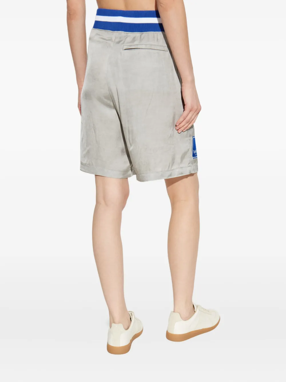 Off-white Elastic Waist Shorts In Gray