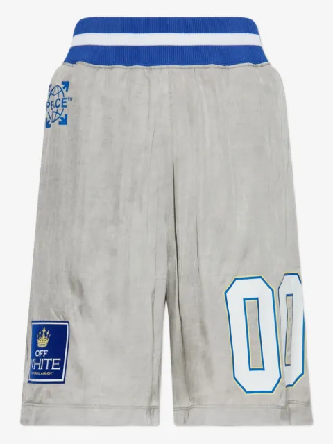 Off-White Dyed Vi Sat 00 logo-patch loose shorts