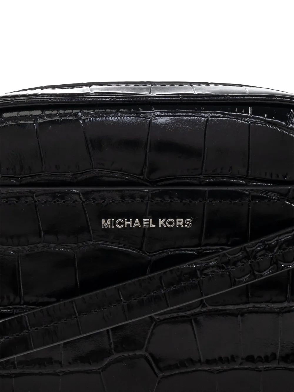 Michael Michael Kors Crocodile-effect Crossbody Bag In Black