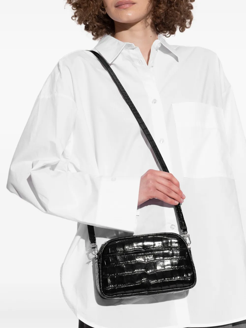 Michael Michael Kors crocodile-effect crossbody bag - ブラック Michael Michael Kors crocodile-effect crossbody bag - ブラック