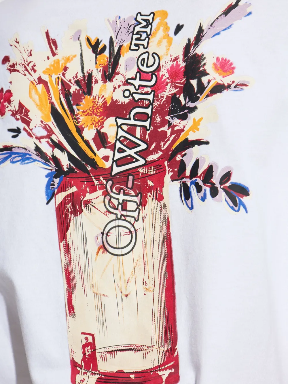 Off-White T-shirt met print Wit