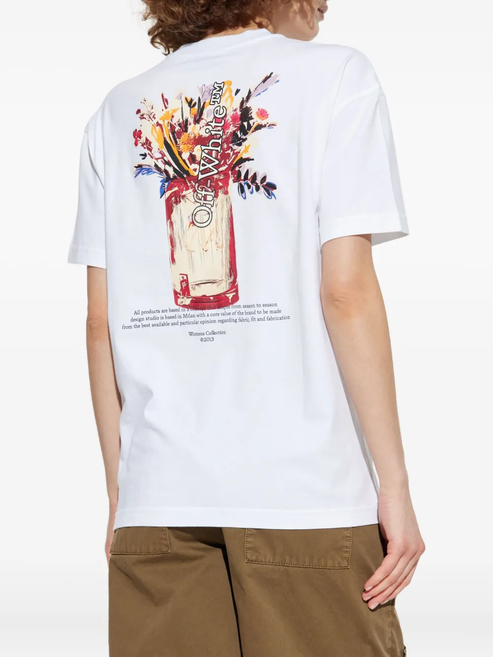 Off-White T-shirt met print Wit