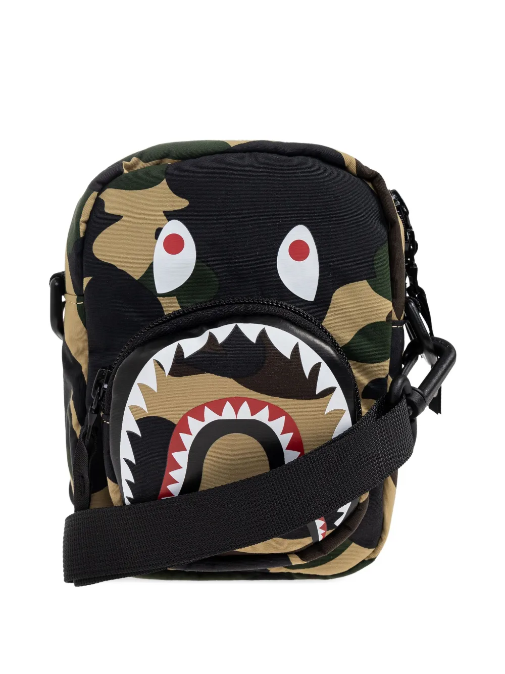 A BATHING APE camo-shark messenger bag - Geel