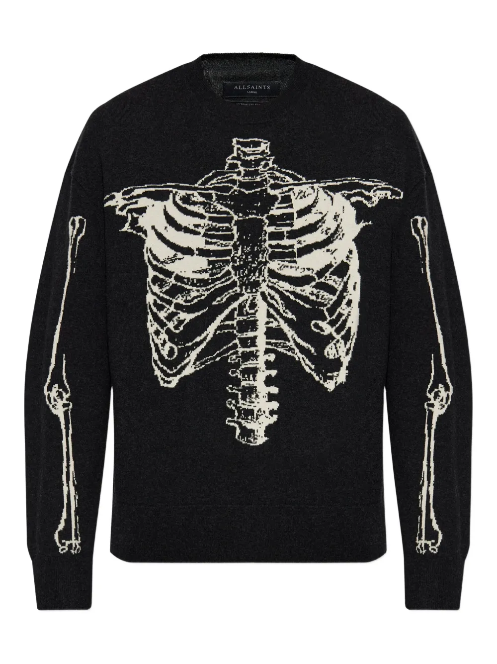 Allsaints Skelli Crew-neck Sweater In Black