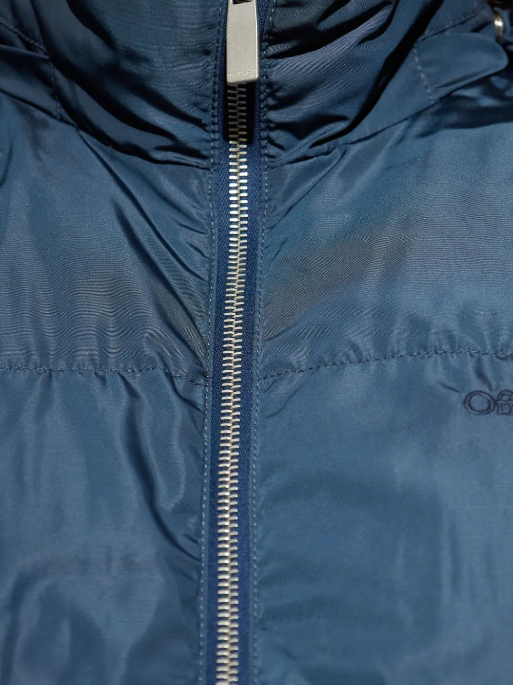 Off-white Arrow-print Padded Jacket In Blue