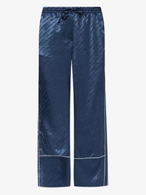 Off-White logo图案滚边长裤