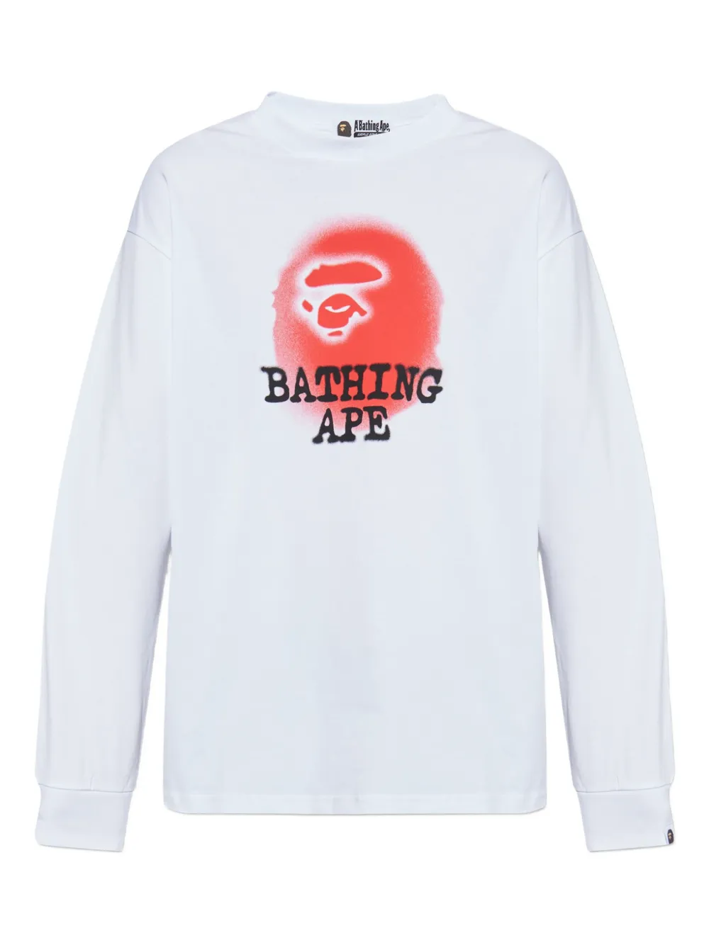 A BATHING APE® spray-print long-sleeve sweatshirt | White | Image 1