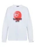 A BATHING APE® spray-print long-sleeve sweatshirt - White