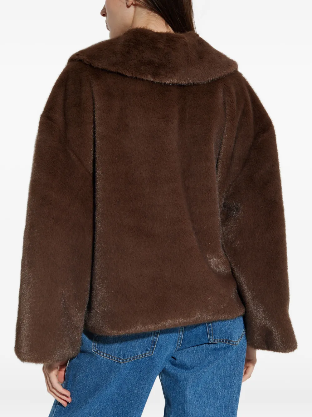 By Malene Birger Faux-fur Patch-pocket Jacket In Brown