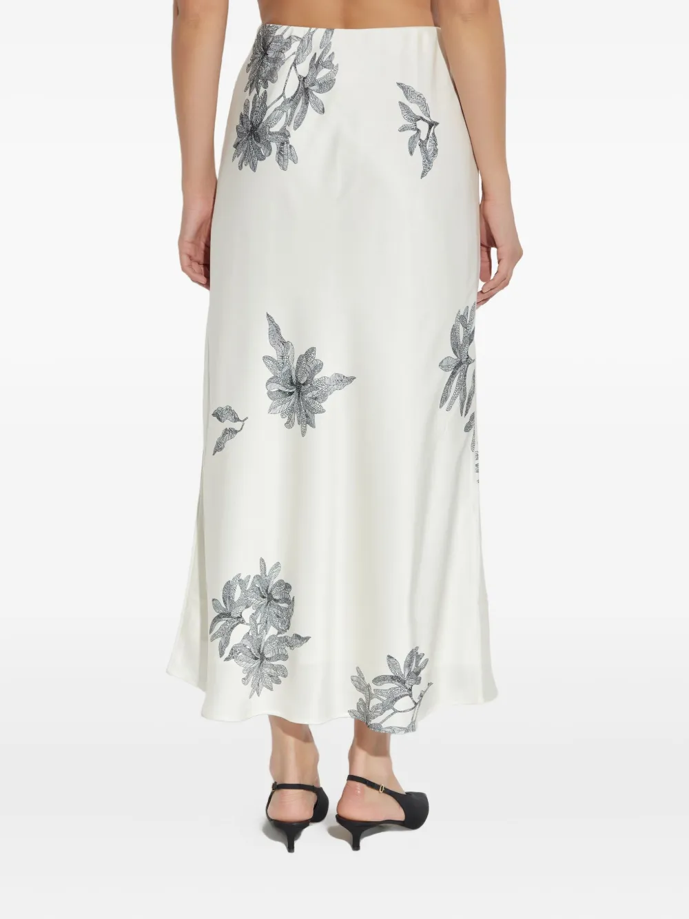 By Malene Birger Floral-print Slip Midi Skirt In White