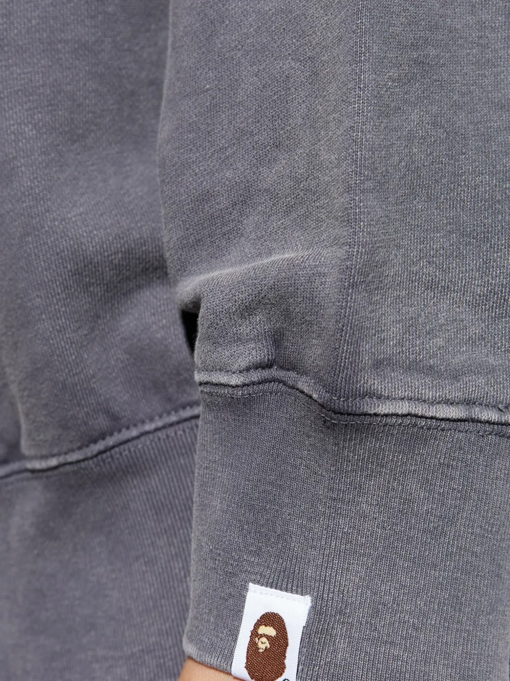 A Bathing Ape Mens Charcoal College Graphic-print Cotton Sweatshirt Xl In Gray