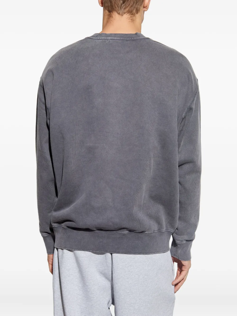 A Bathing Ape Mens Charcoal College Graphic-print Cotton Sweatshirt Xl In Gray