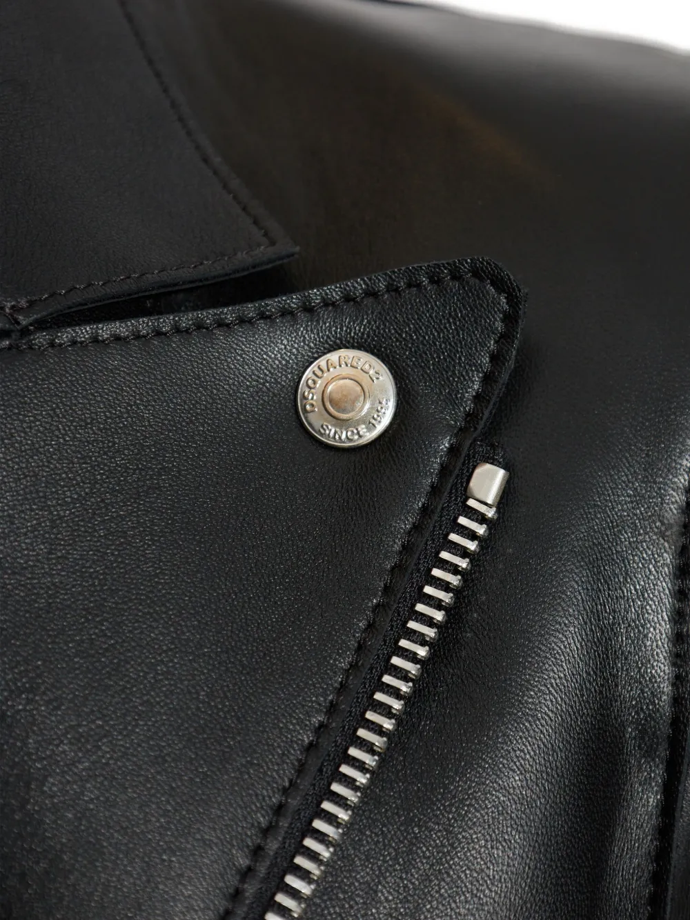 Dsquared2 Single-breasted Leather Blazer In Black