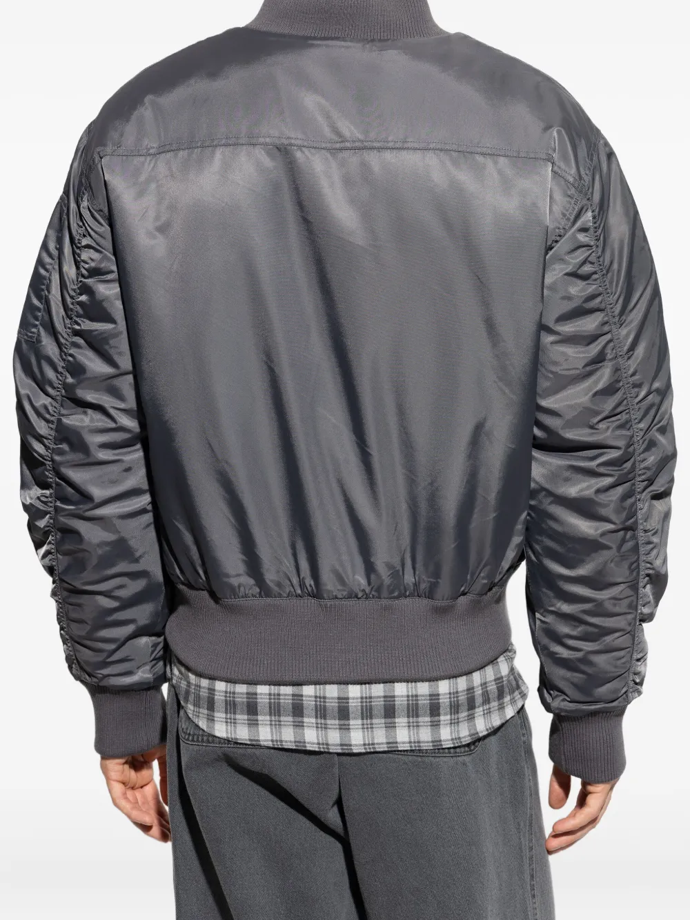 Officine Generale Padded Zip-up Bomber Jacket In Gray