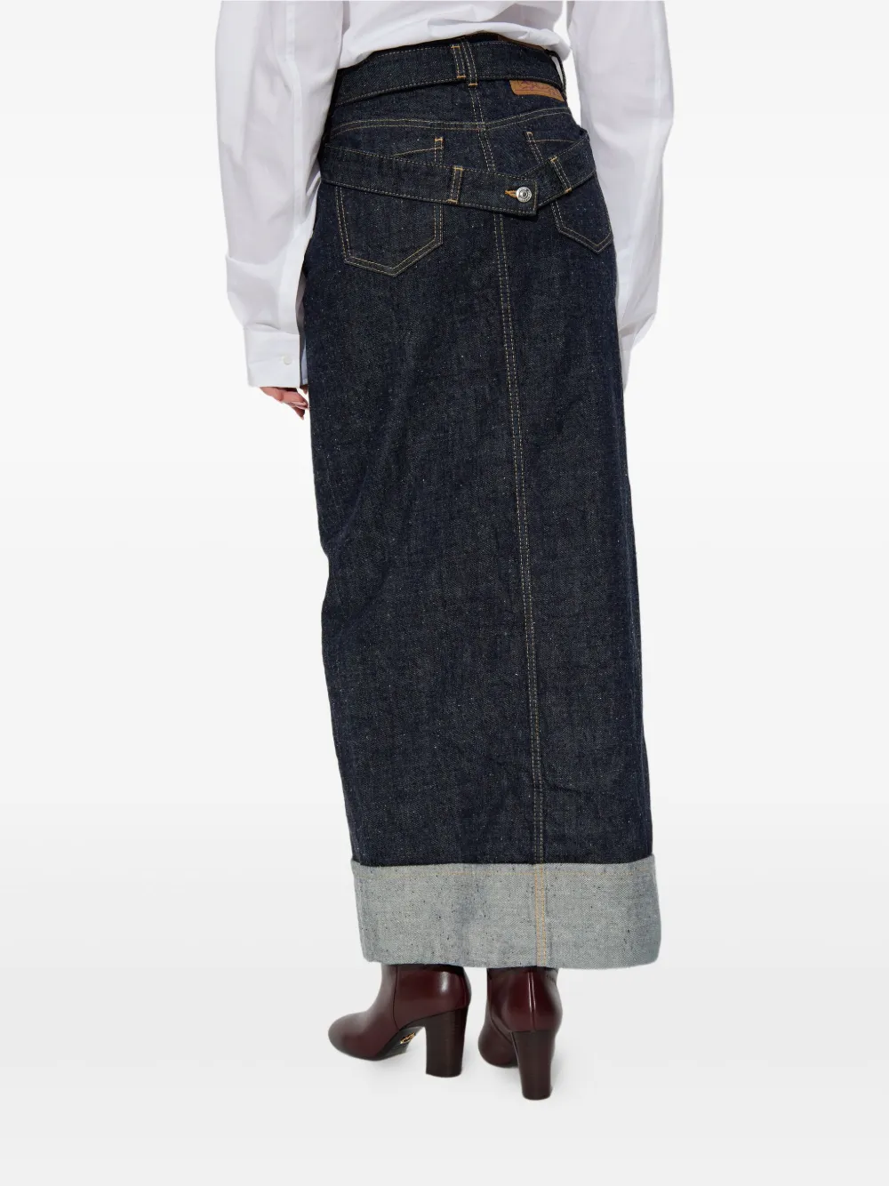 Dsquared2 X Magliano Belted Midi Skirt In Blue