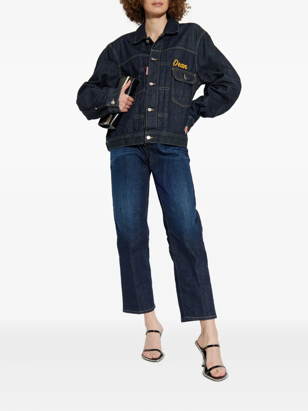 Dsquared2 Belt Loop Denim Trousers In Brown