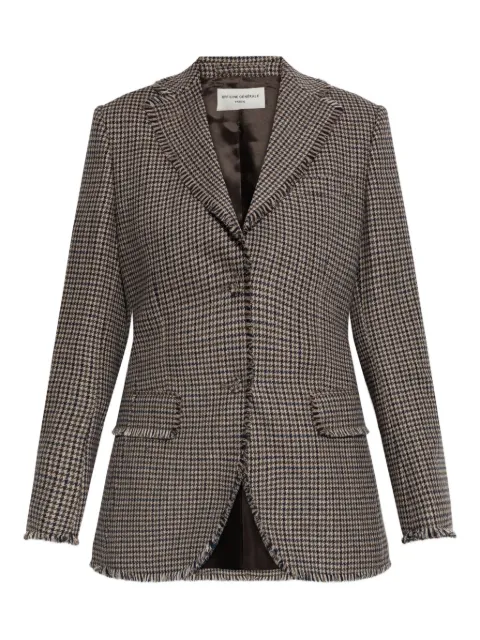Officine Generale houndstooth frayed-edge blazer