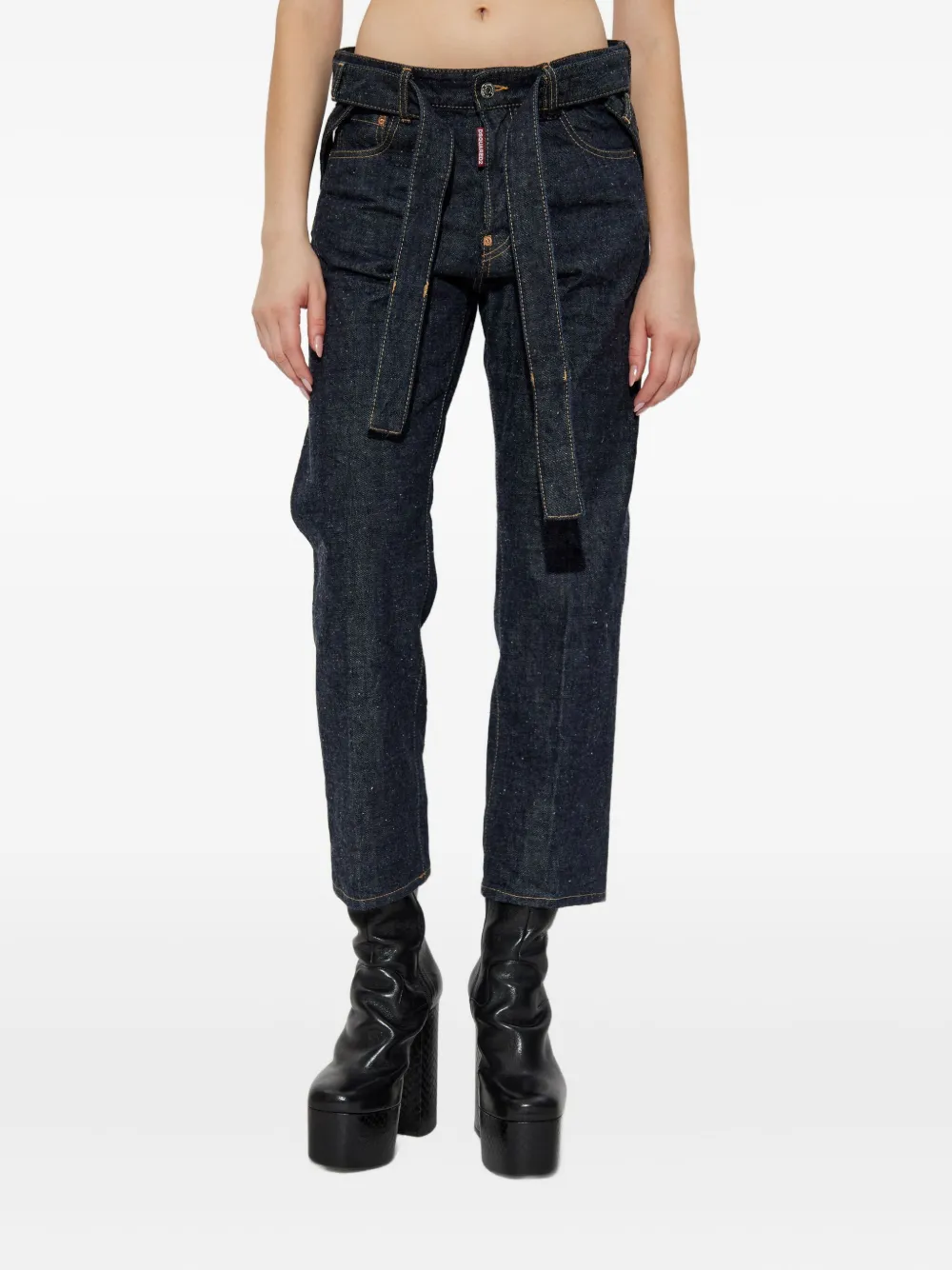 Dsquared2 Belted Jeans In Blue