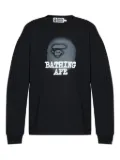 A BATHING APE® Ape Head spray-paint long-sleeve T-shirt - Black