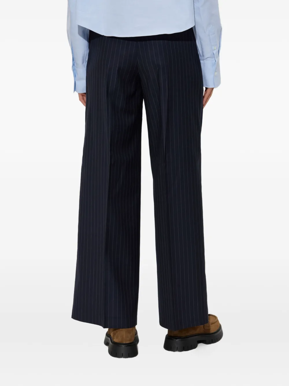 Officine Generale Broek met krijtstreep en vlakken Blauw