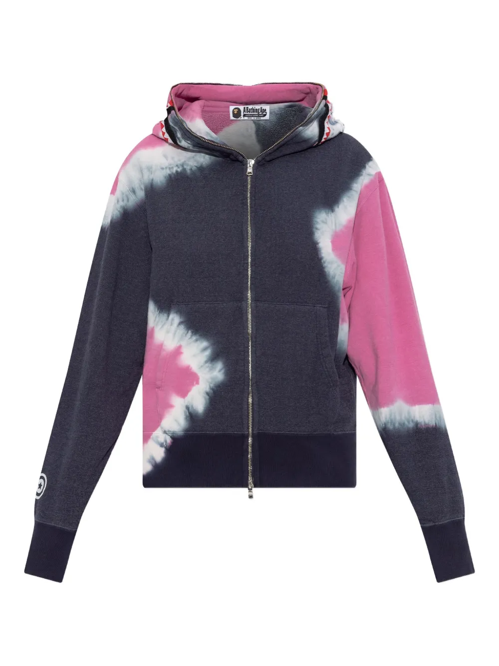 A BATHING APE® tie-dye shark-detail hoodie | Blue | Image 1