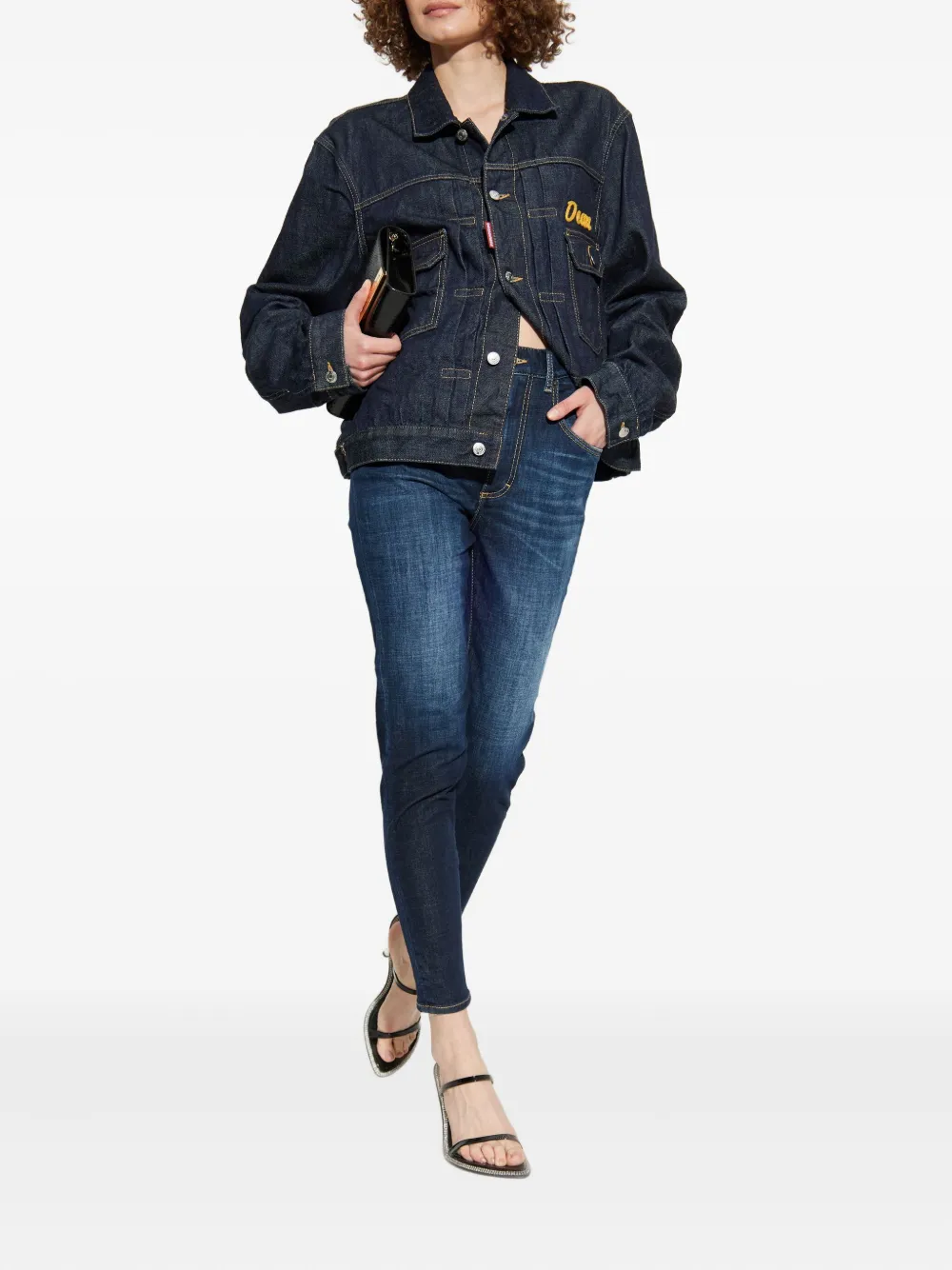 DSQUARED2 Jeans met logoplakkaat - Blauw