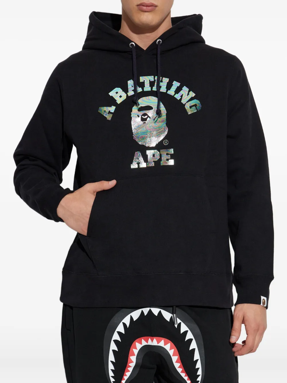 A Bathing Ape Logo-print Hoodie In Black