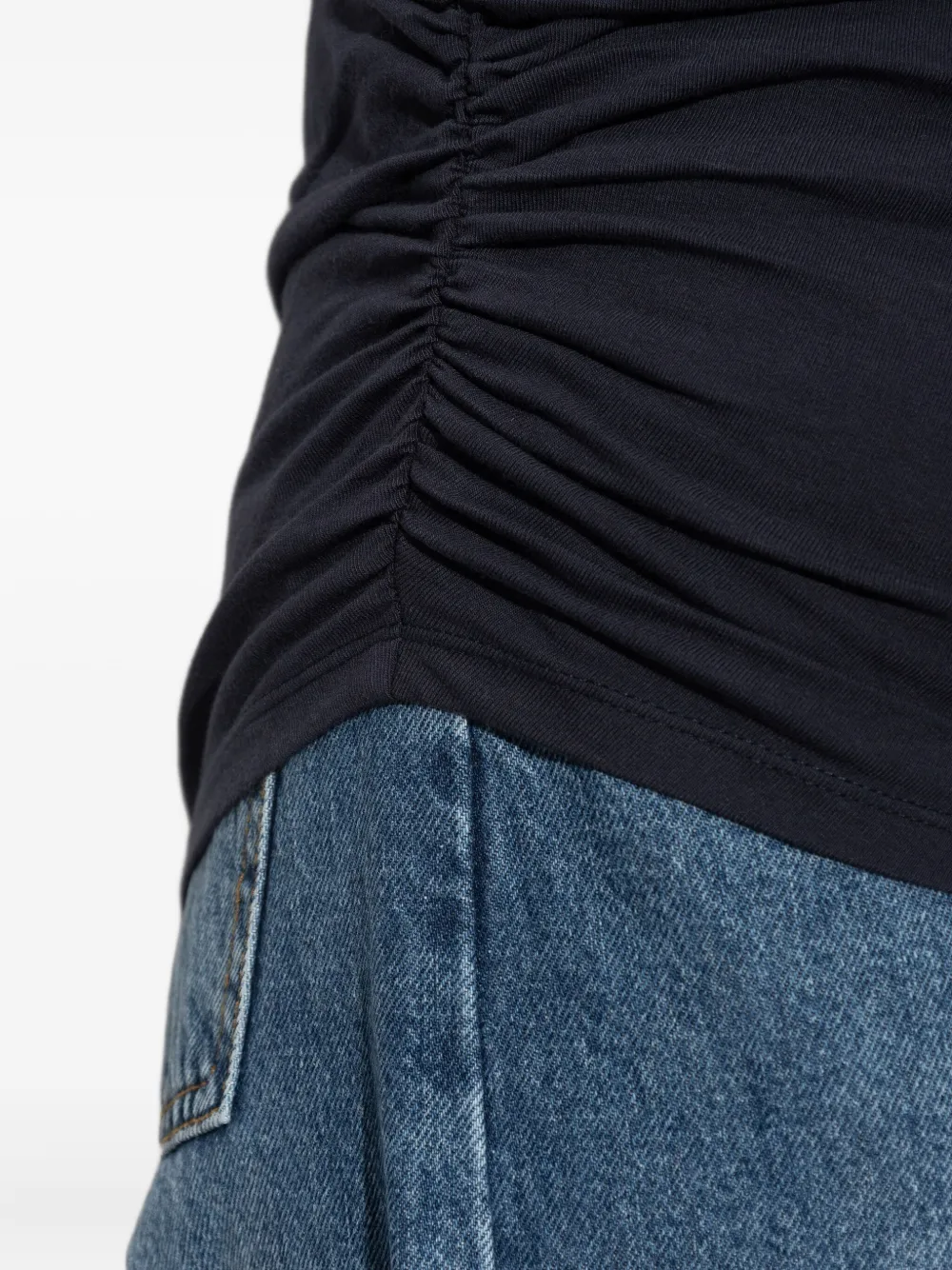 Officine Generale Gesmockt T-shirt Blauw