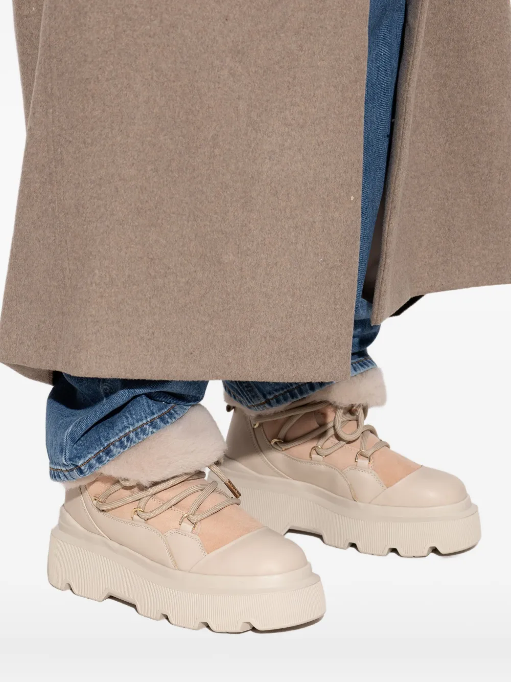 Inuikii Endurance Trekking shearling-trimmed platform boots Neutrals
