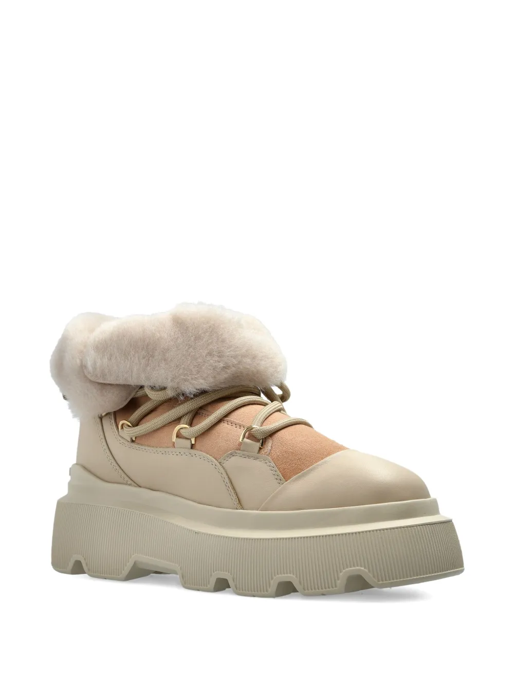 Inuikii Endurance Trekking shearling-trimmed platform boots Neutrals