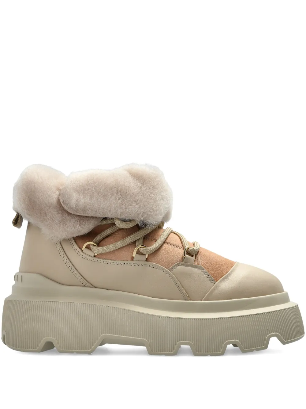 Inuikii Endurance Trekking shearling-trimmed platform boots Neutrals