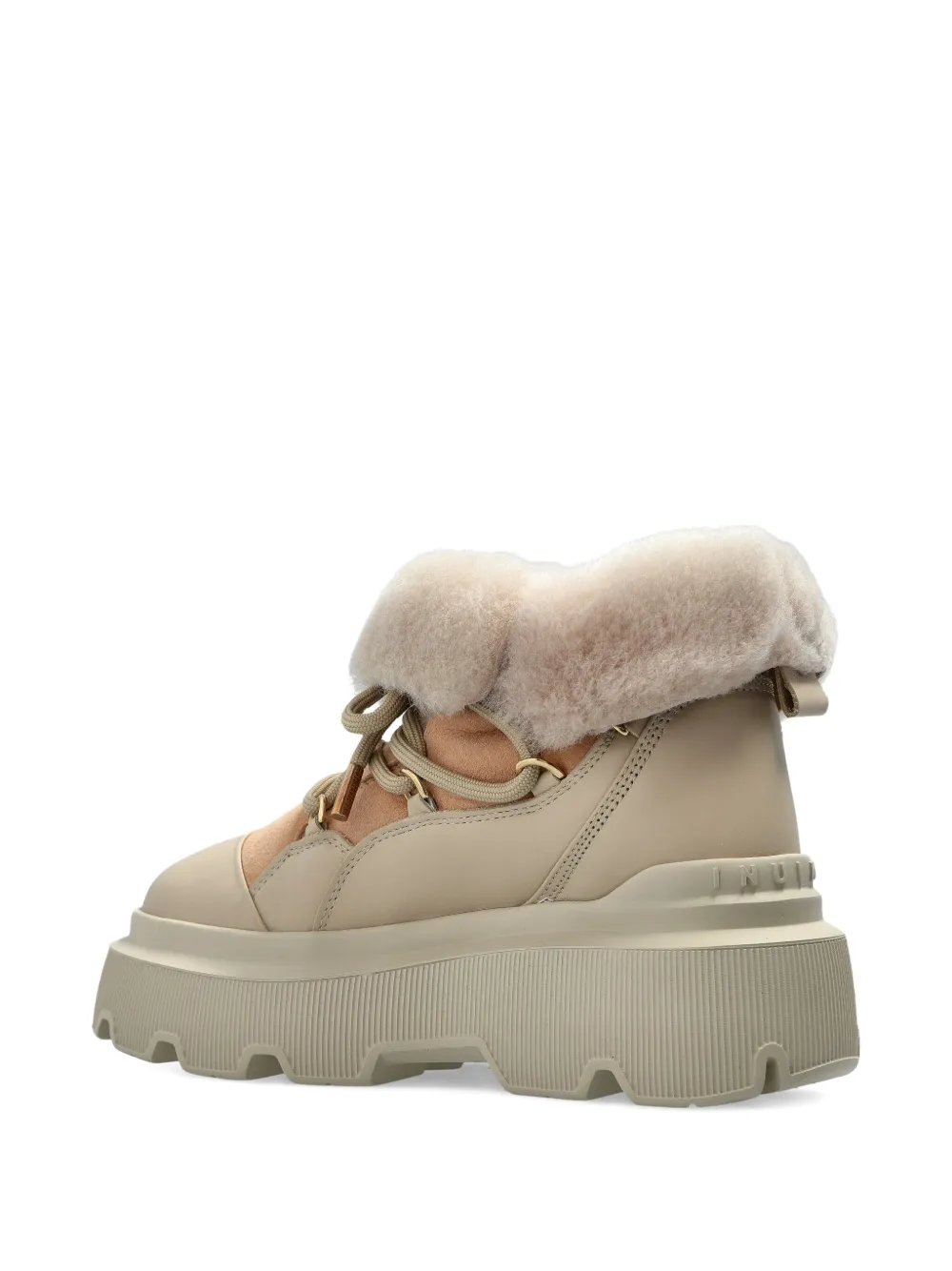 Inuikii Endurance Trekking shearling-trimmed platform boots Neutrals