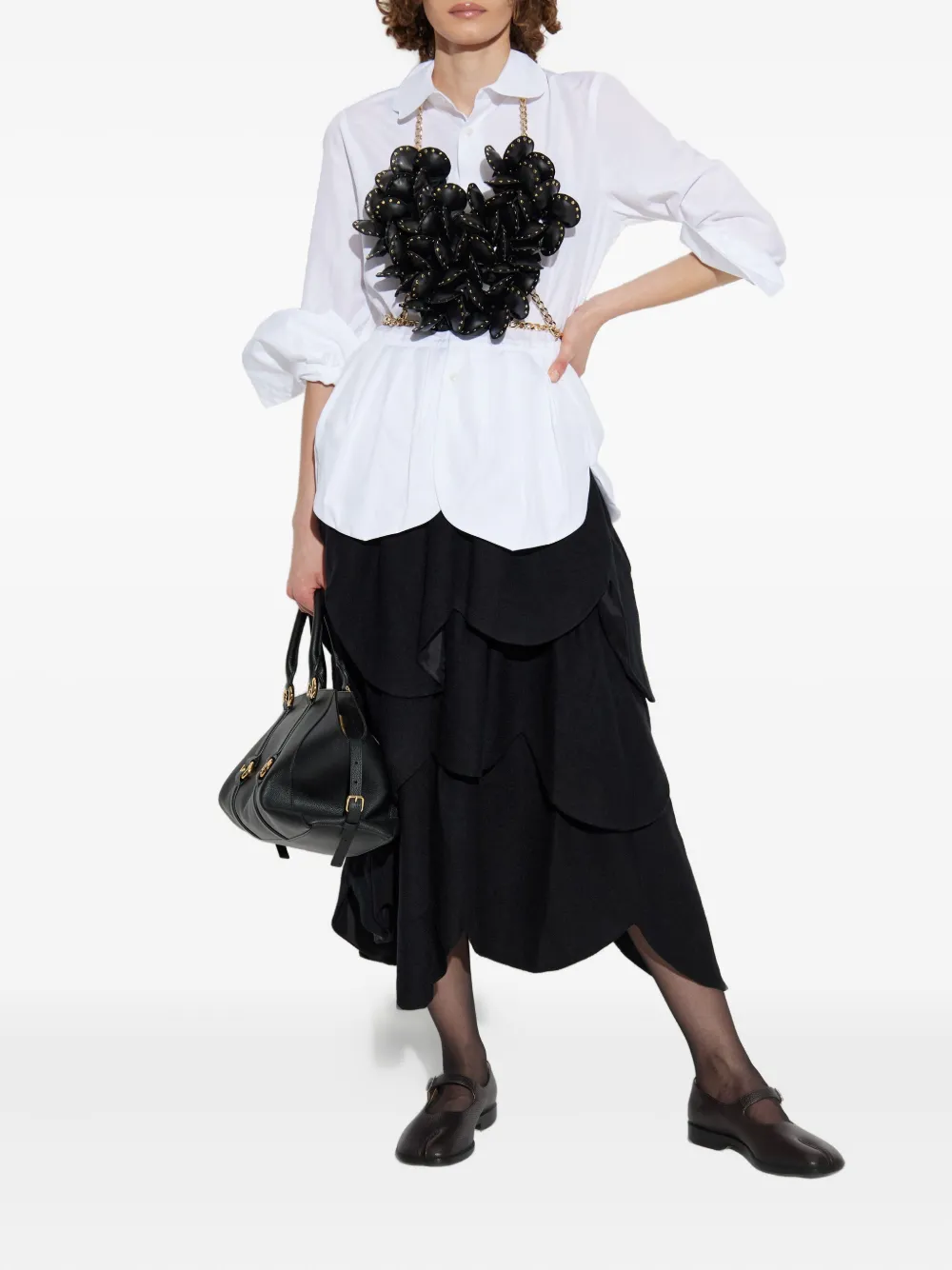 Noir Kei Ninomiya petal-embellished harness | Cropped Jackets | Image 2