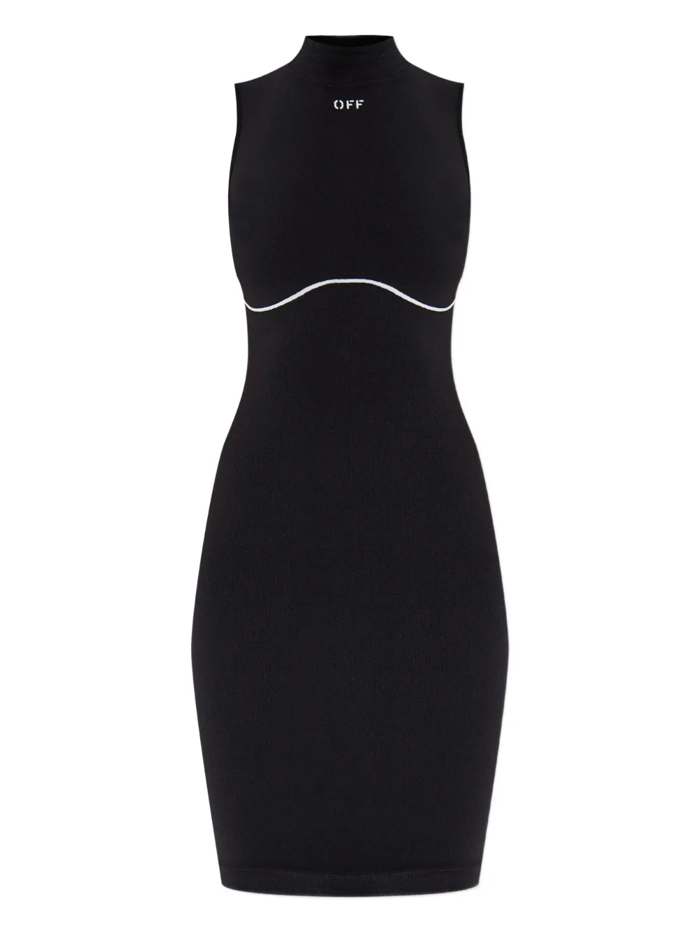 Off-white Logo-detail Mini Dress In Black