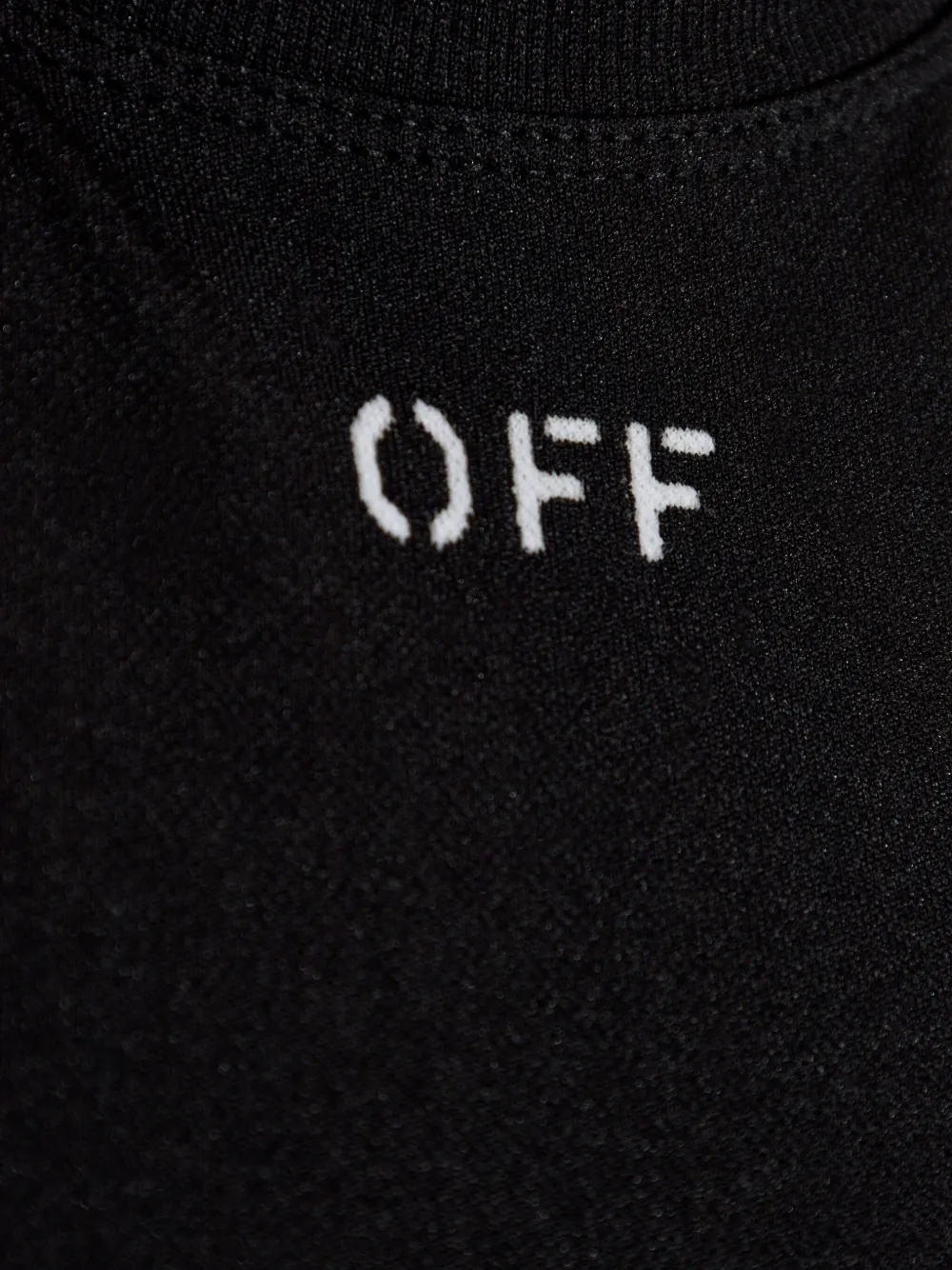 Off-white Logo-detail Mini Dress In Black