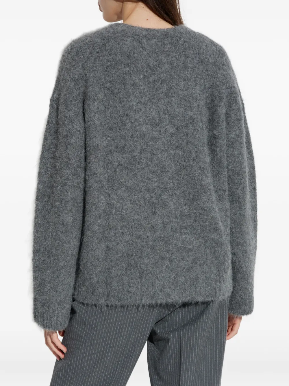 SAMSOE alpaca wool button cardigan Grijs