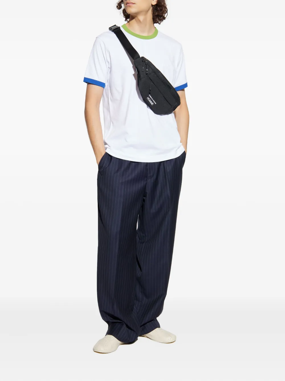 Comme Des Garçons Shirt contrasting-trim T-shirt - Wit