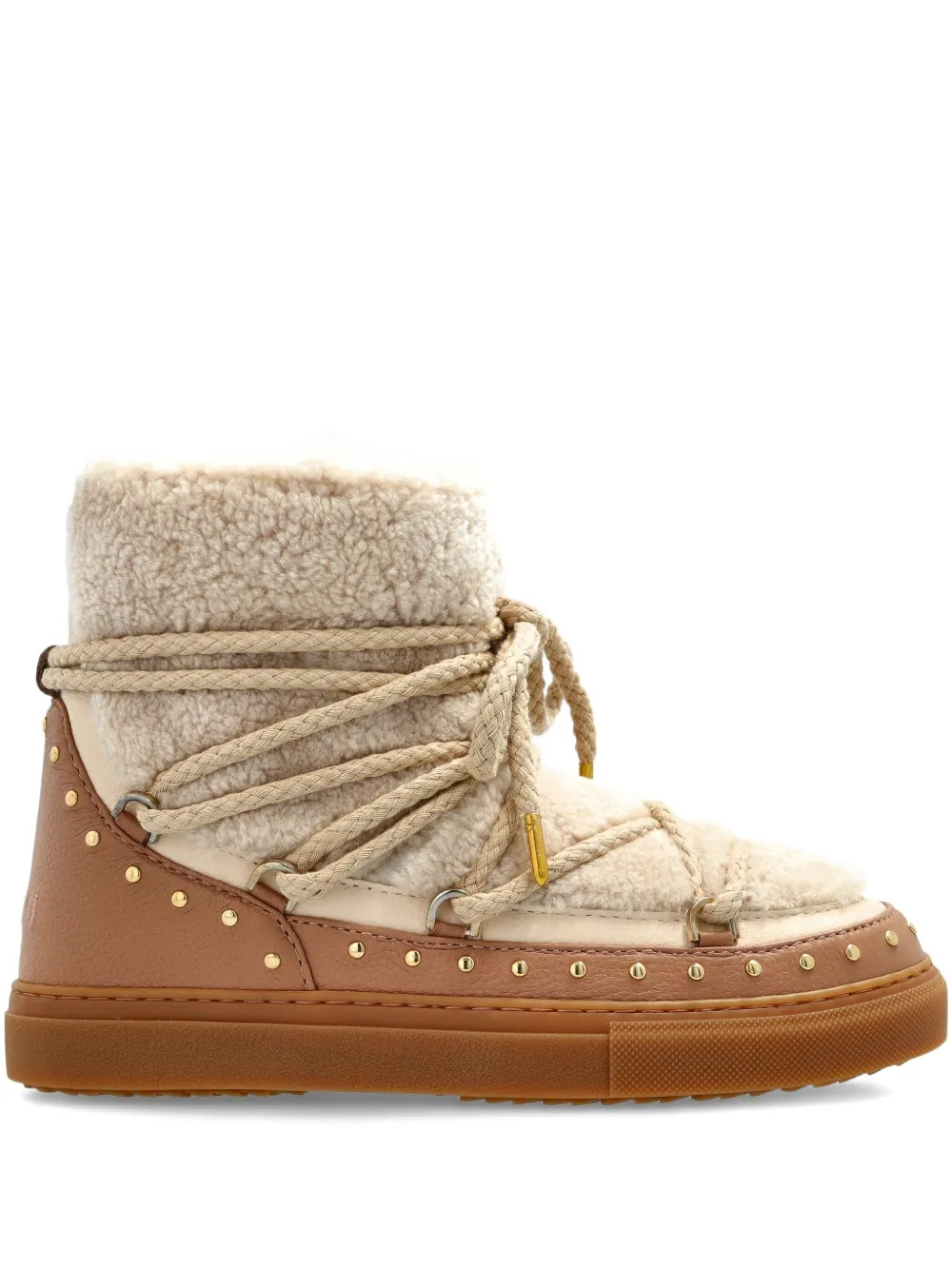 Inuikii Curly Rock lace-up studded boots Neutrals