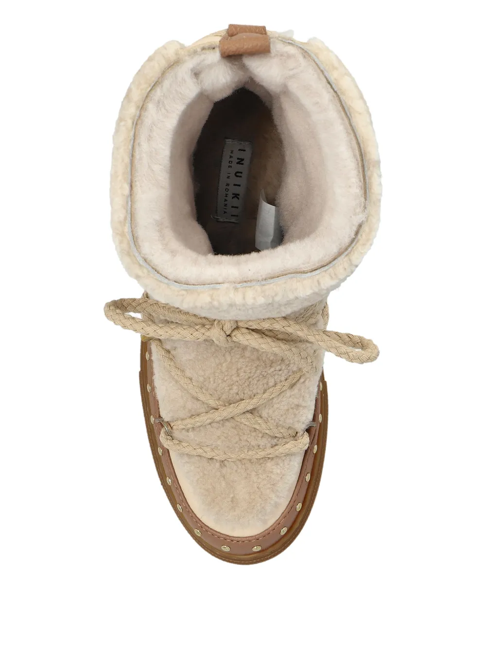 Inuikii Curly Rock Lace-up Studded Boots In Neutral