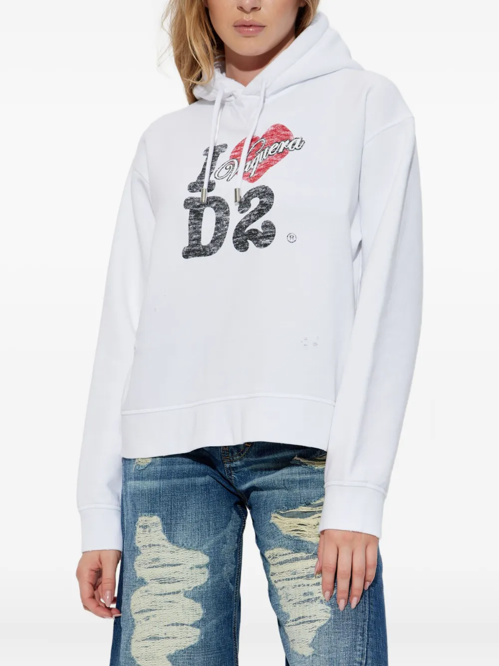 DSQUARED2 x Vaquera hoodie met logoprint Wit