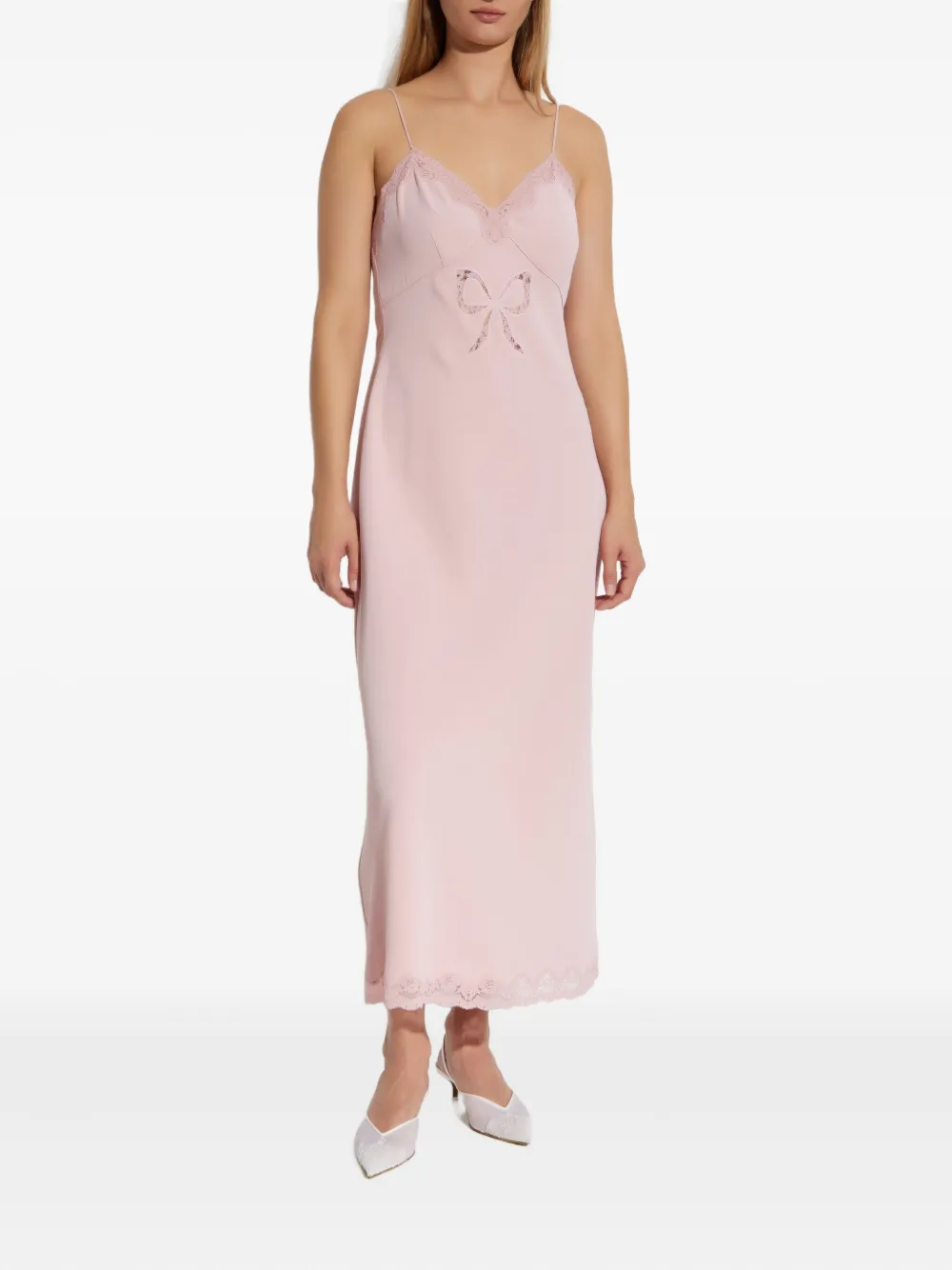 Loveshackfancy Manuela Lace-trimmed Bow Dress In Pink