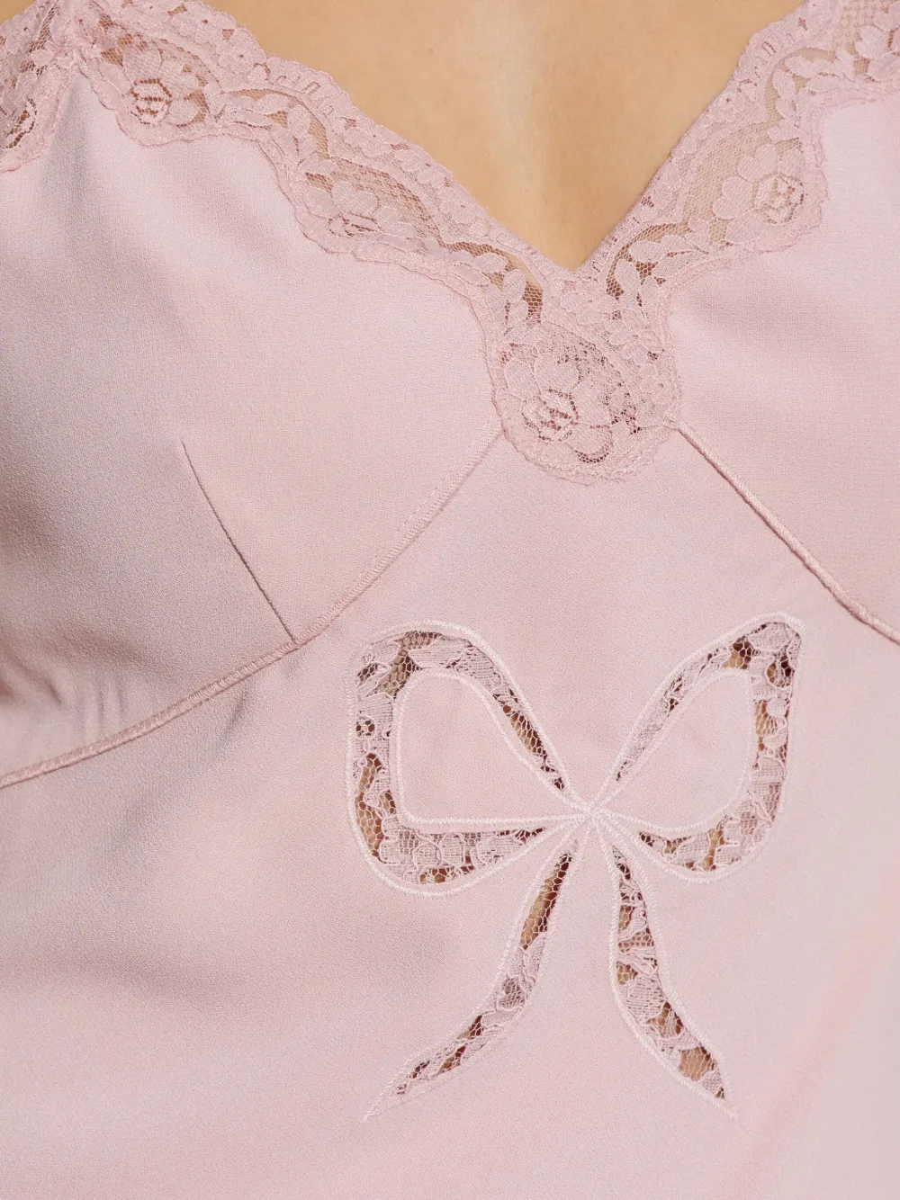 Loveshackfancy Manuela Lace-trimmed Bow Dress In Pink