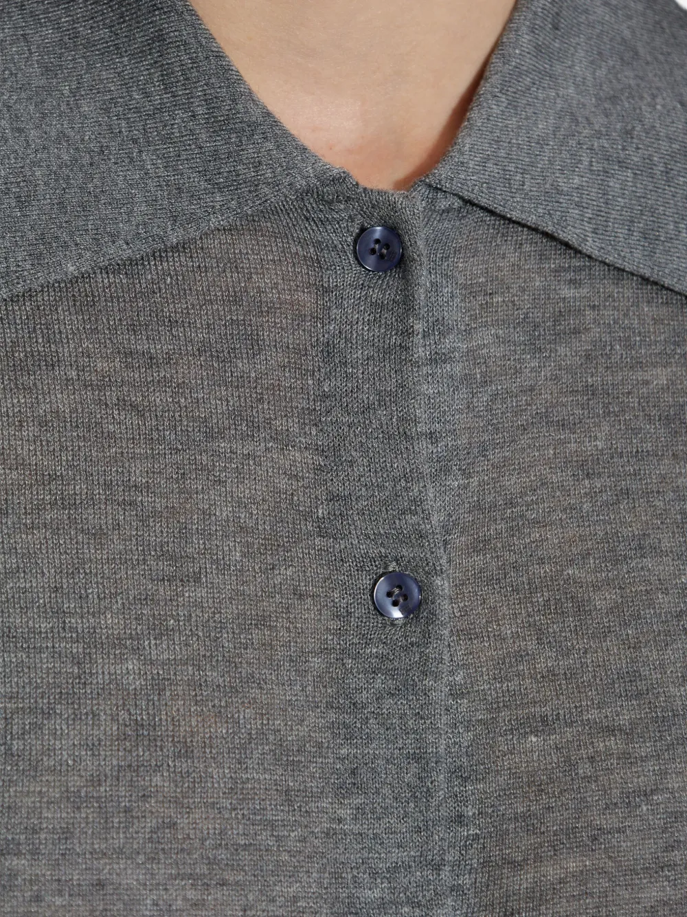 By Malene Birger Short-sleeve Polo Top In Gray