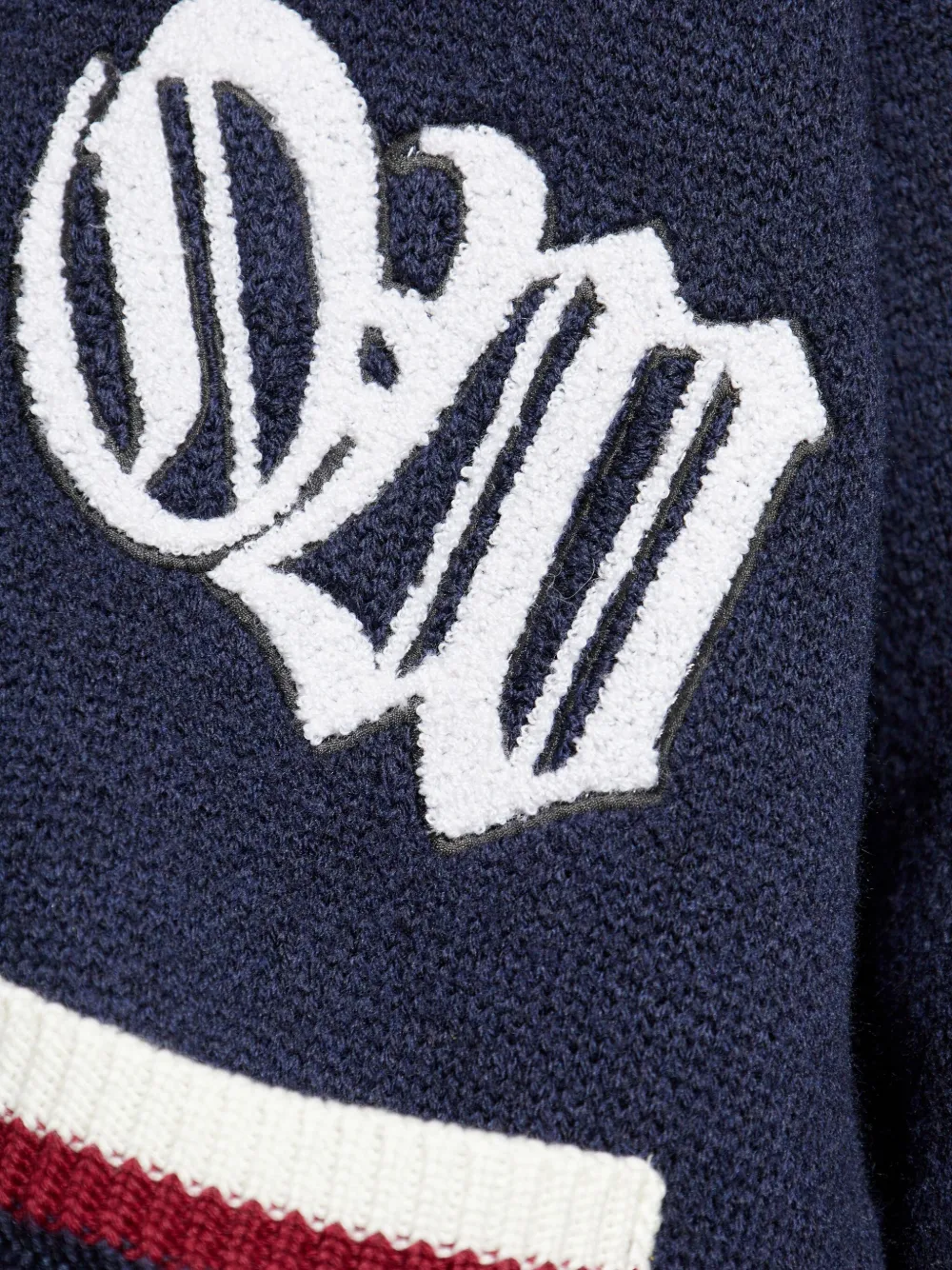 Off-White Varsity vest met jacquard Blauw