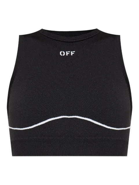 Off-White توب بأطراف منحنية وبدون خياطة