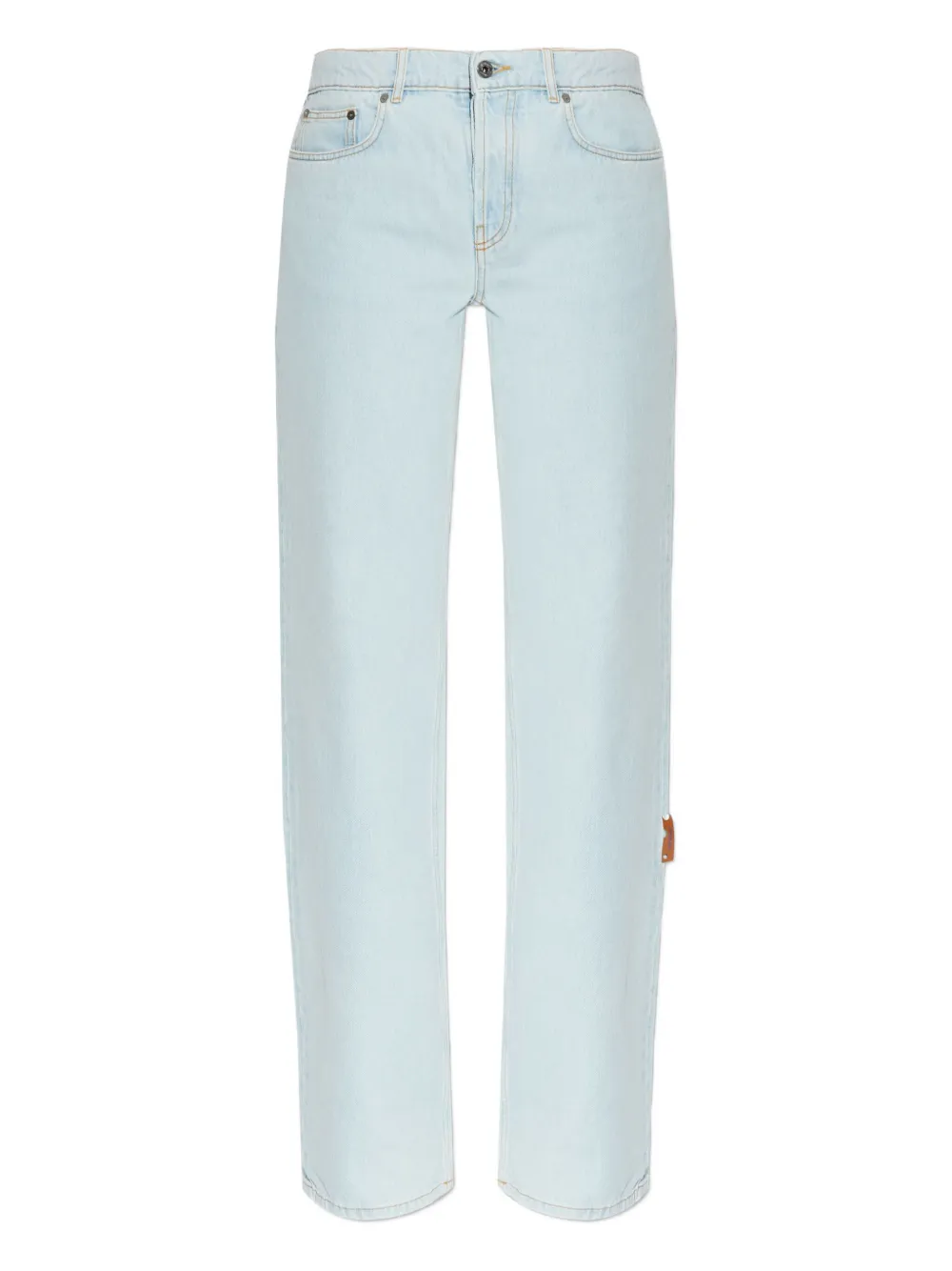 Off-white Five-pocket Cotton Jeans In Blue